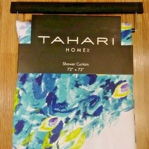 Designer Fabric Shower Curtain Peacock Blue 72x72